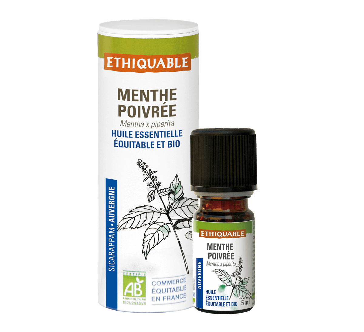 Ethiquable - Huile essentielle de menthe poivrée bio française issue du commerce équitable Ethiquable - Huile essentielle de menthe poivrée bio française issue du commerce équitable