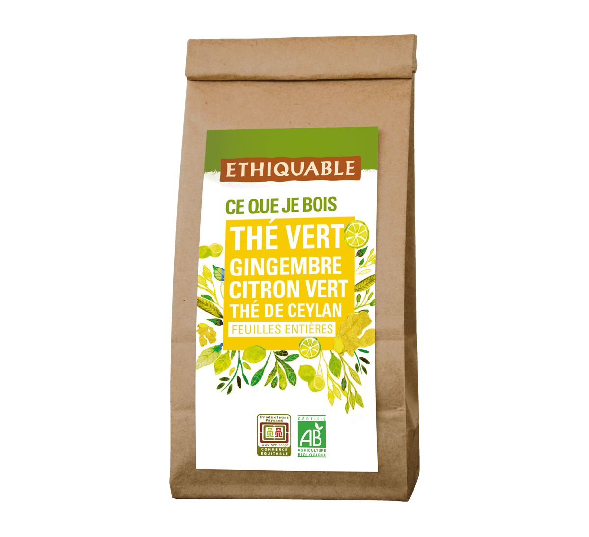 Thé vert Gingembre Citron vert bio en vrac issu du Commerce Equitable I Ethiquable Thé vert Gingembre Citron vert bio en vrac issu du Commerce Equitable I Ethiquable