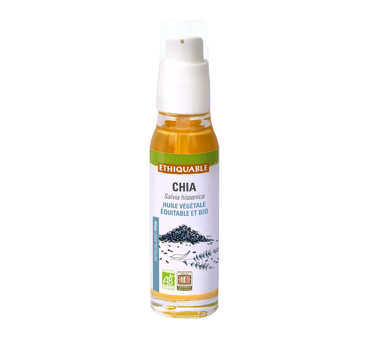 Ethiquable - Huile végétale de Chia bio du Pérou issue du Commerce Equitable Ethiquable - Huile végétale de Chia bio du Pérou issue du Commerce Equitable