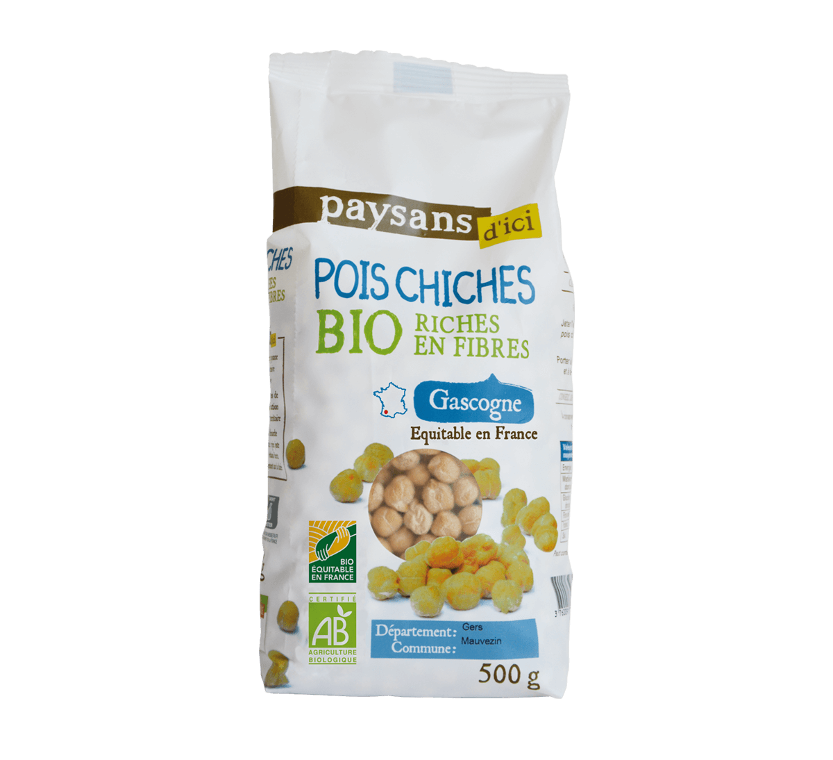 Paysans d'Ici - Pois chiches bio de Gascogne issus du Commerce Equitable