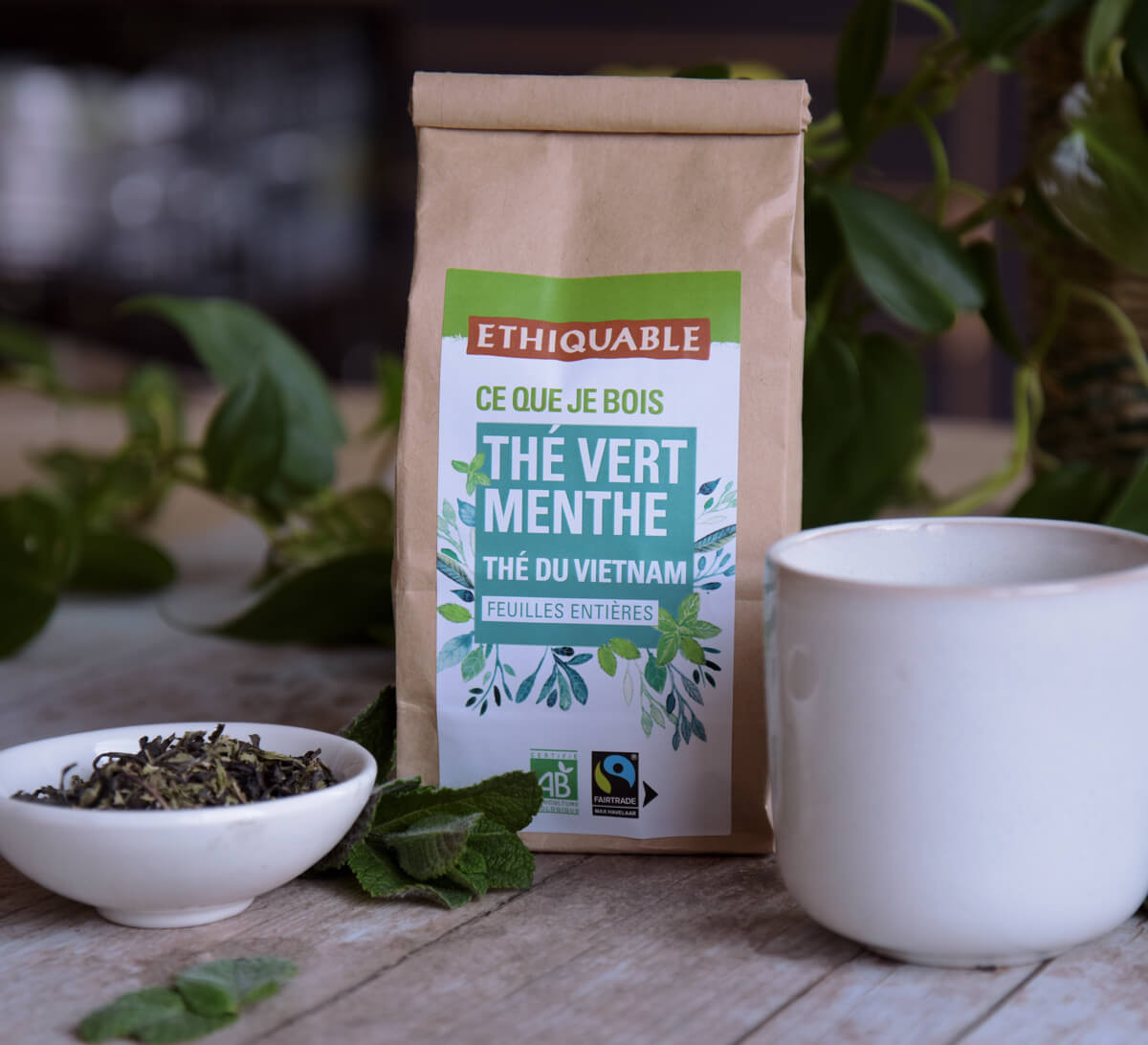 Ethiquable - Thé vert Menthe bio en vrac du Vietnam issu du Commerce Equitable Ethiquable - Thé vert Menthe bio en vrac du Vietnam issu du Commerce Equitable