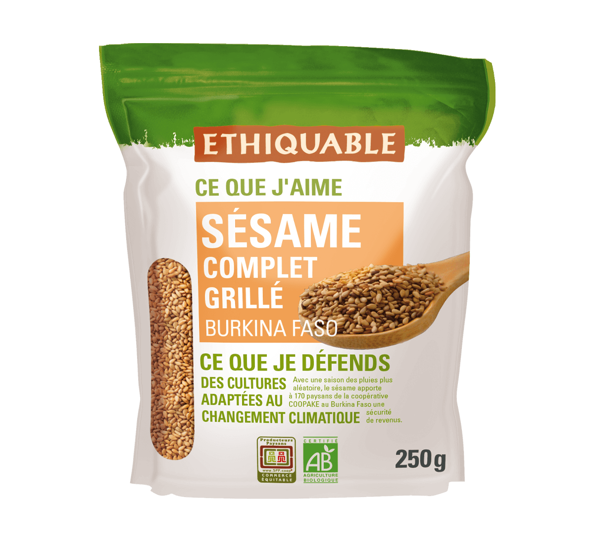 Ethiquable - Sésame bio complet grillé en grains issu du Commerce Equitable Ethiquable - Sésame bio complet grillé en grains issu du Commerce Equitable