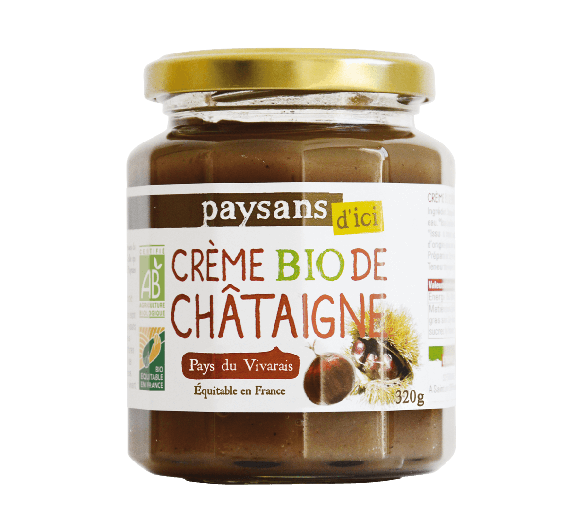 Crème bio et équitable de châtaigne