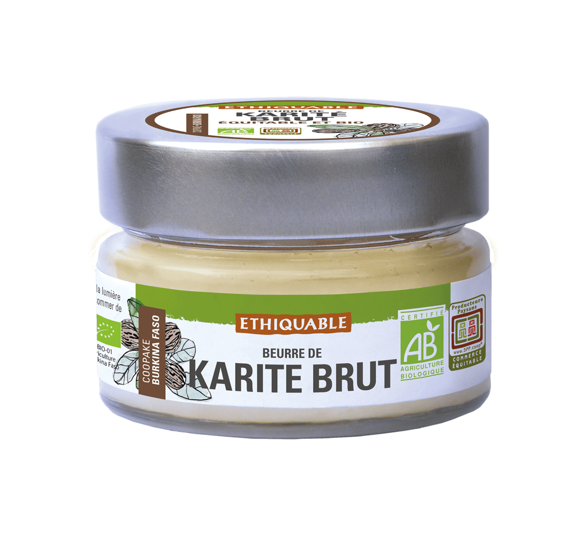 Ethiquable - Beurre de karité bio brut du Burkina issu du Commerce équitable