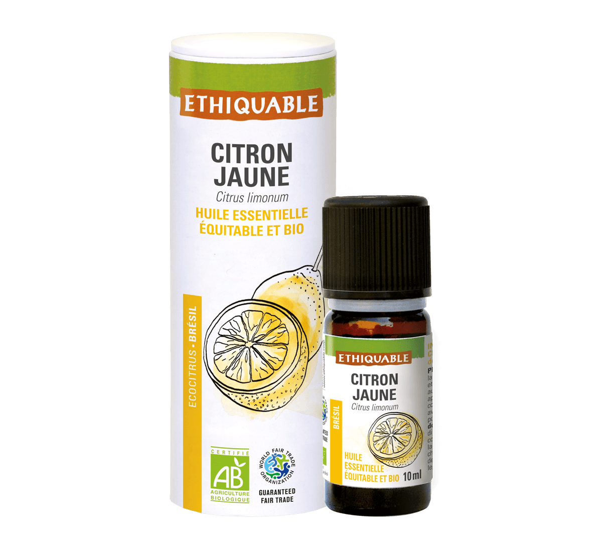 Ethiquable - Huile essentielle de citron jaune du Brésil bio issue du commerce équitable