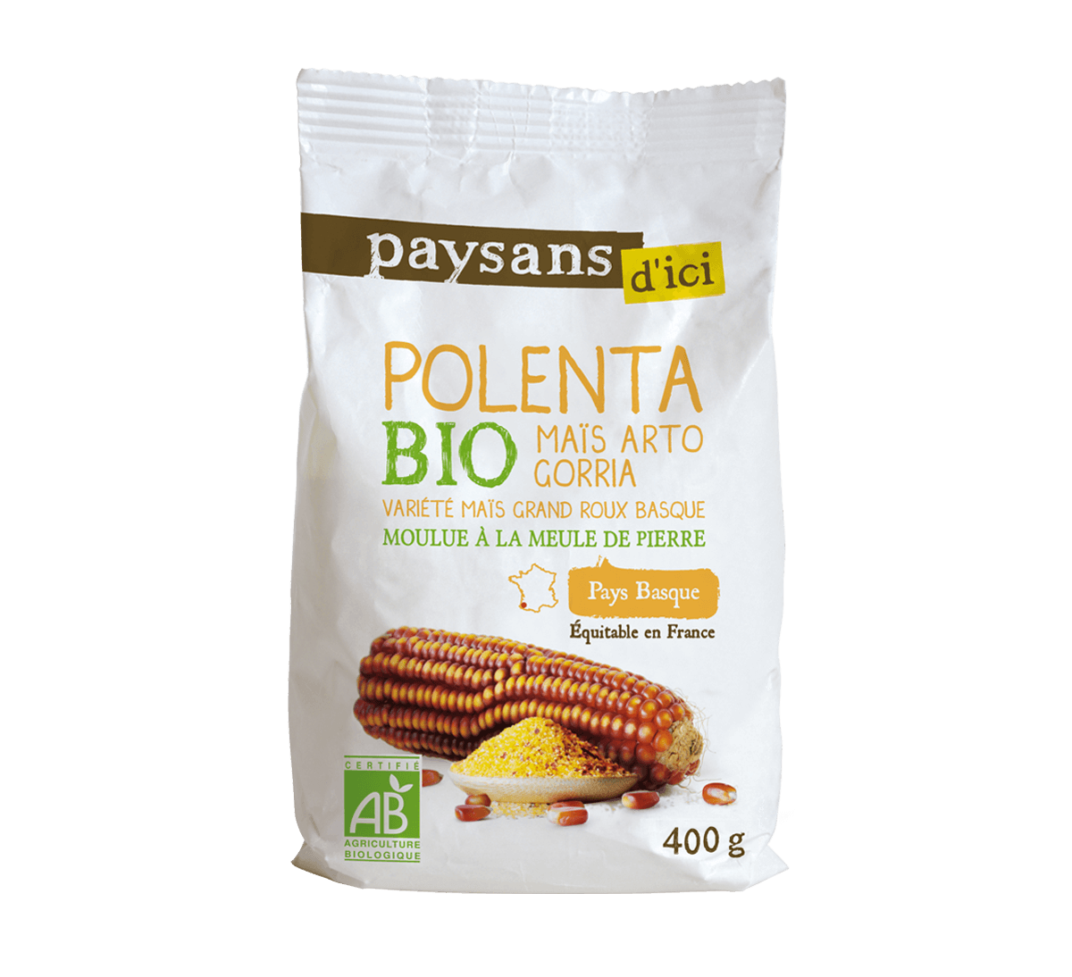 Polenta semoule de maïs crue du Pays Basque bio et équitable - Paysans d'ici Polenta semoule de maïs crue du Pays Basque bio et équitable - Paysans d'ici