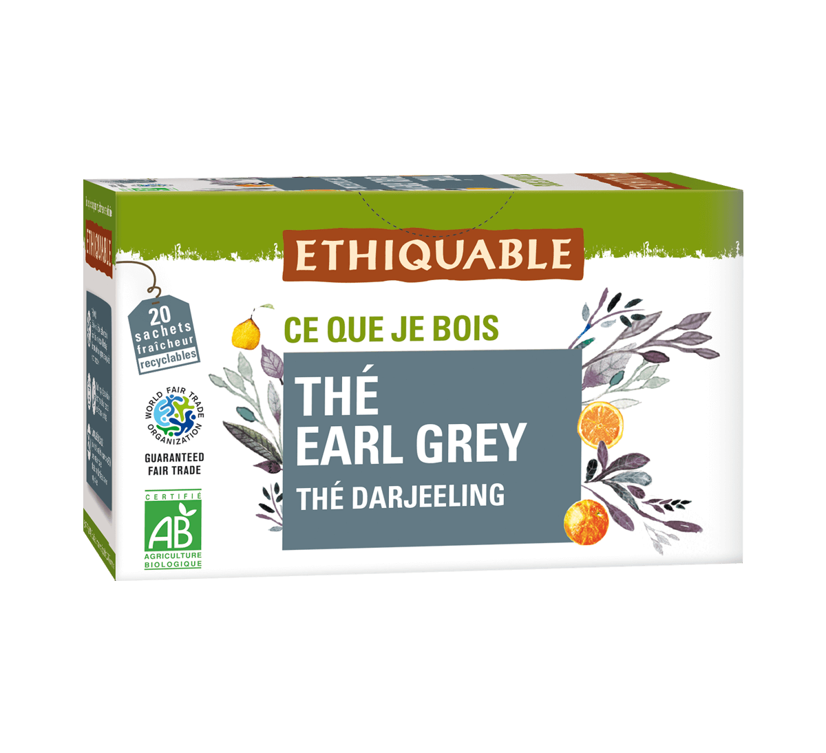 Ethiquable - Thé Earl Grey bio d'Inde issu du Commerce Equitable