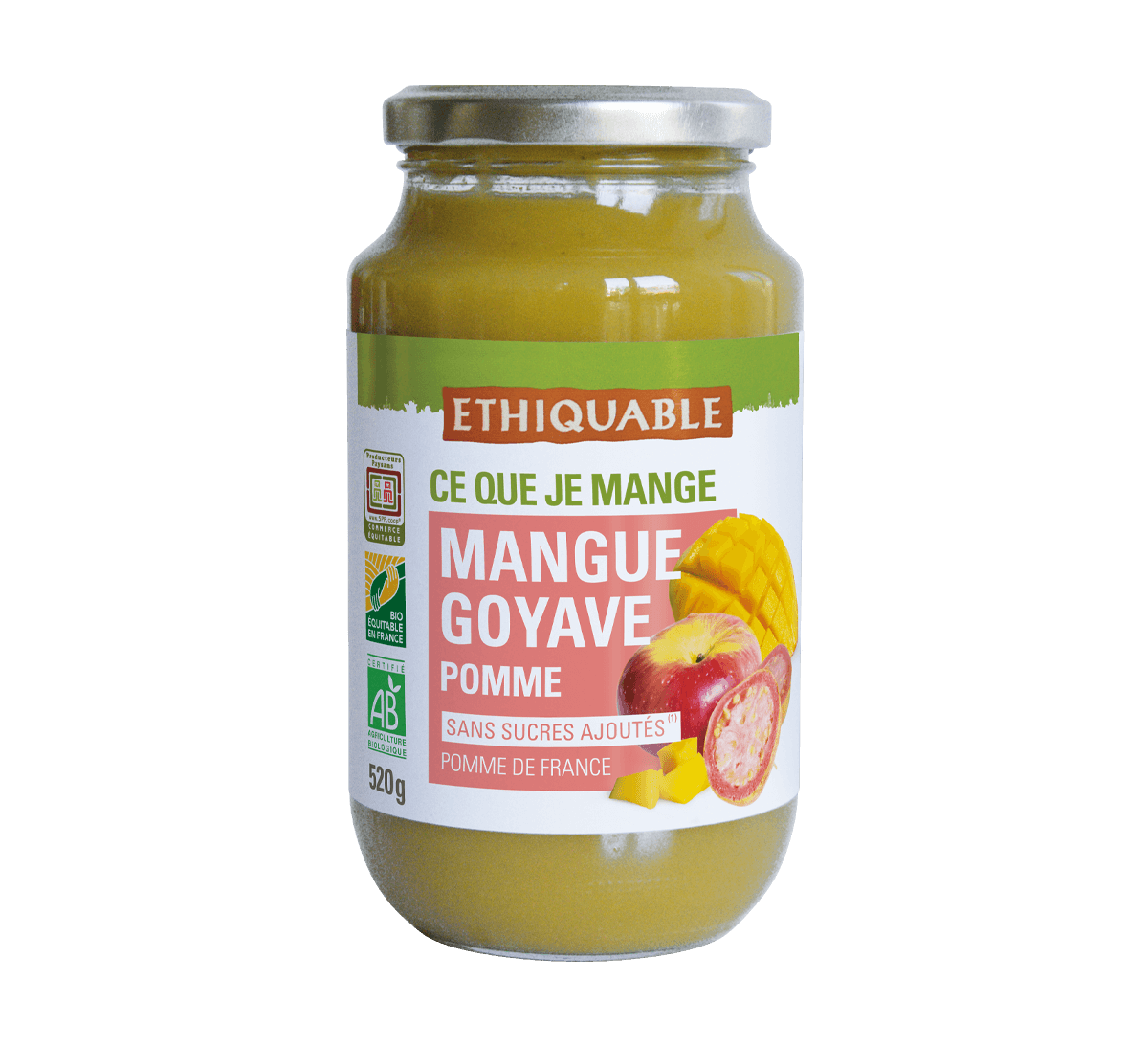 Ethiquable - Purée de Mangue Goyave Pomme bio issue du Commerce Equitable Ethiquable - Purée de Mangue Goyave Pomme bio issue du Commerce Equitable