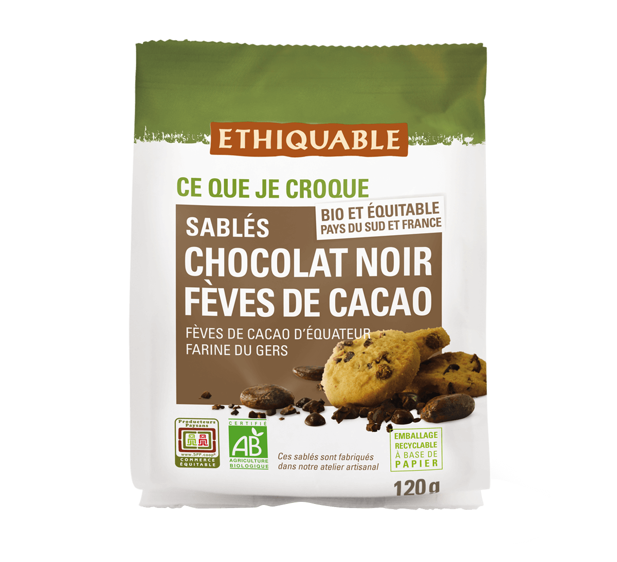 Ethiquable - Chocolat noir 78% de cacao bio du Guatemala issu du Commerce équitable. Tablette fabriquée dans le Gers.