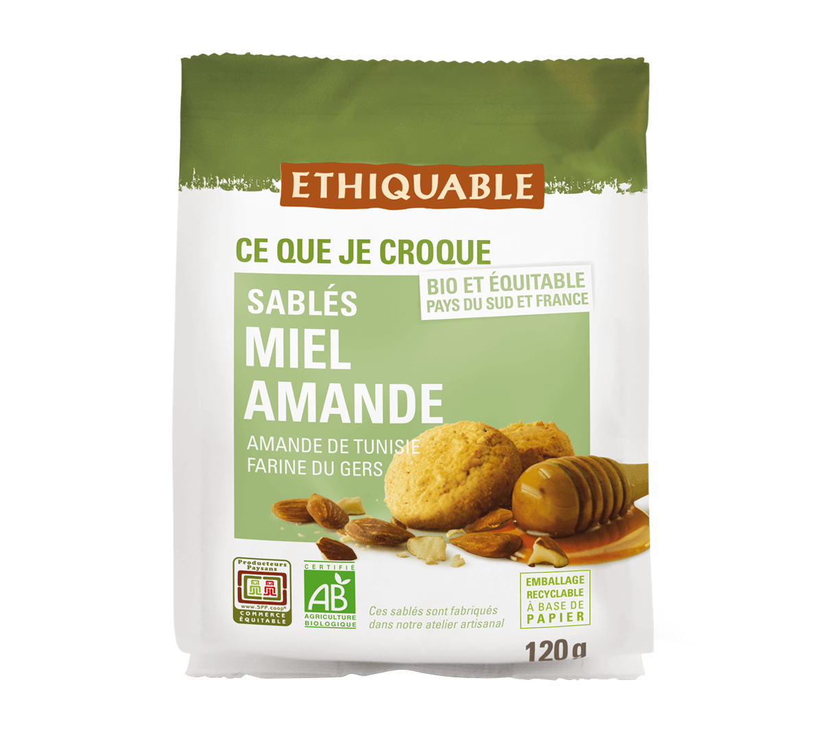 Ethiquable - Sablés bio au miel et aux amandes issus du Commerce équitable Ethiquable - Sablés bio au miel et aux amandes issus du Commerce équitable