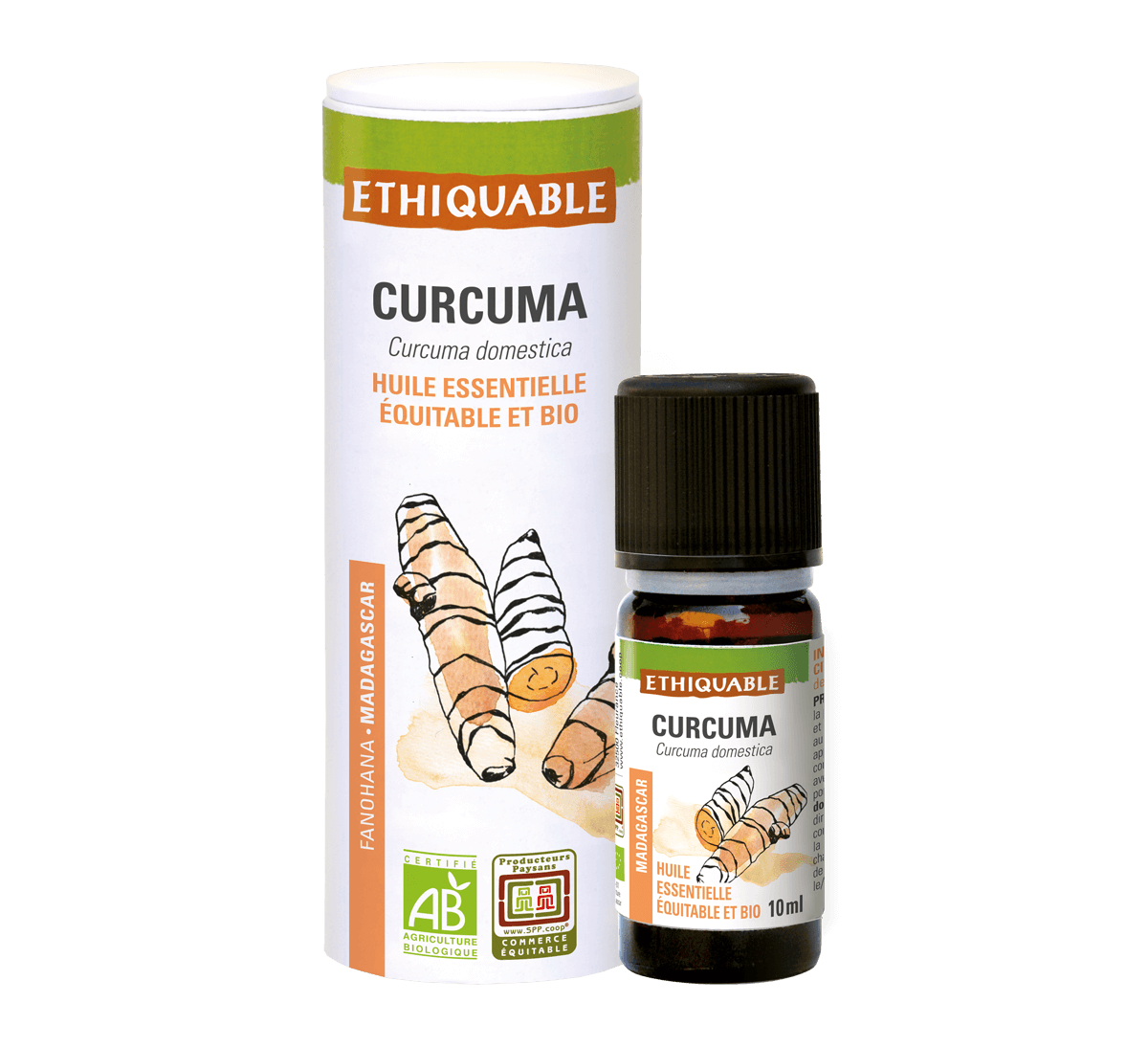 Ethiquable - Huile essentielle de curcuma bio issu du commerce équitable