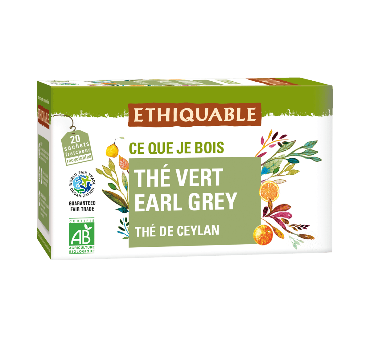 Ethiquable - thé vert bio de Ceylan Earl Grey issu du commerce équitable