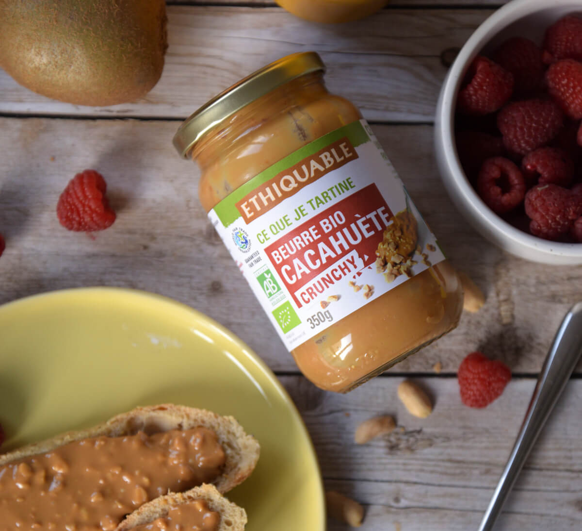 Ethiquable - beurre de cacahuète bio crunchy avec morceaux issu du commerce équitable