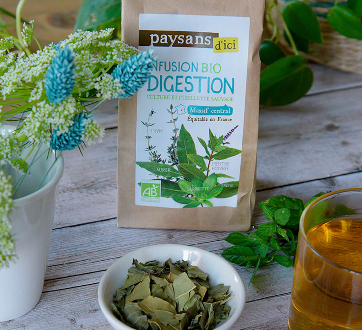 Paysans d'ici - Infusion Digestion vrac plantes françaises bio et équitable