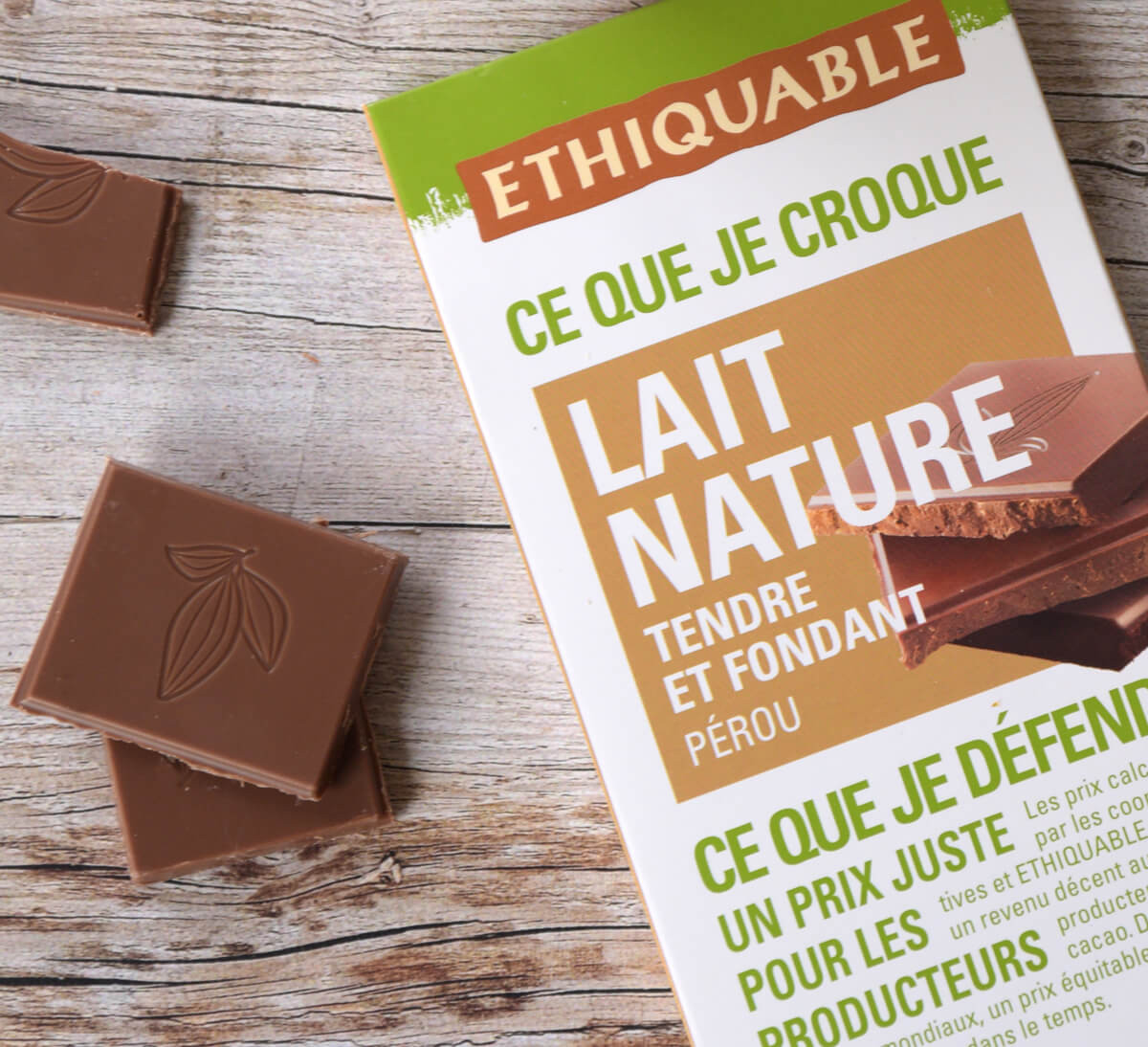 Ethiquable - Chocolat au lait tendre et fondant bio et issu du Commerce Equitable