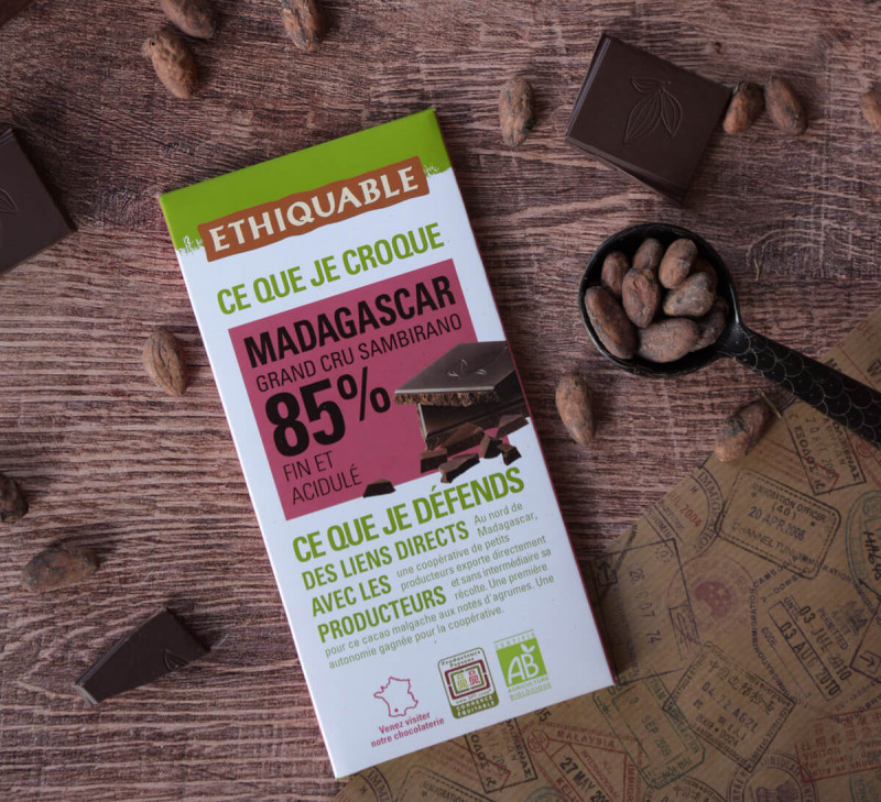  CHOCOLAT NOIR 85% MADAGASCAR ETHIQUABLE