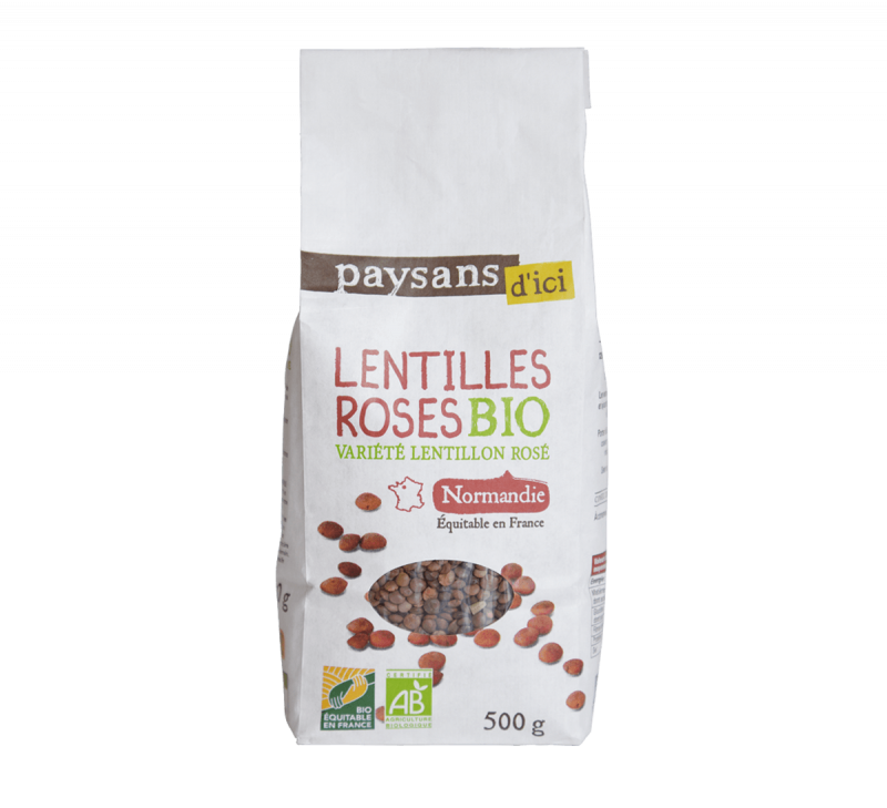 Lentilles roses Lentillon rosé de Normandie - bio et équitable