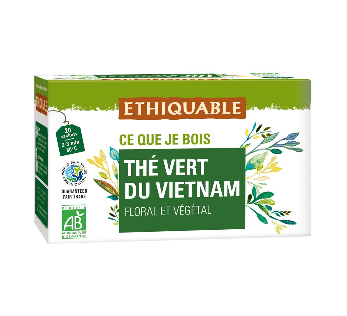 Ethiquable - Thé vert bio du Vietnam en sachets issu du commerce équitable