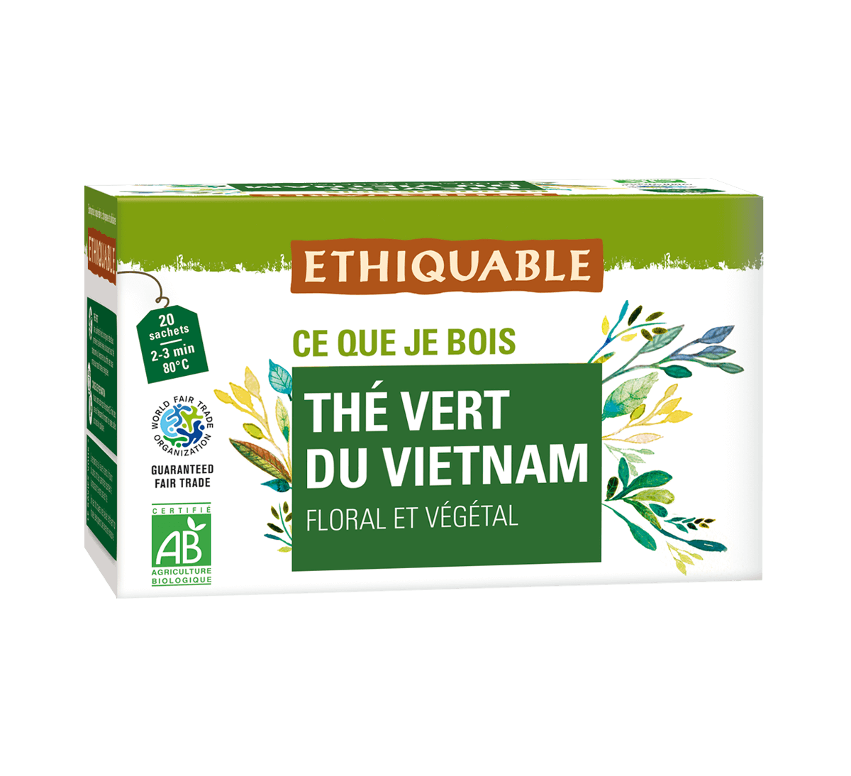 Ethiquable - Thé vert bio du Vietnam en sachets issu du commerce équitable Ethiquable - Thé vert bio du Vietnam en sachets issu du commerce équitable