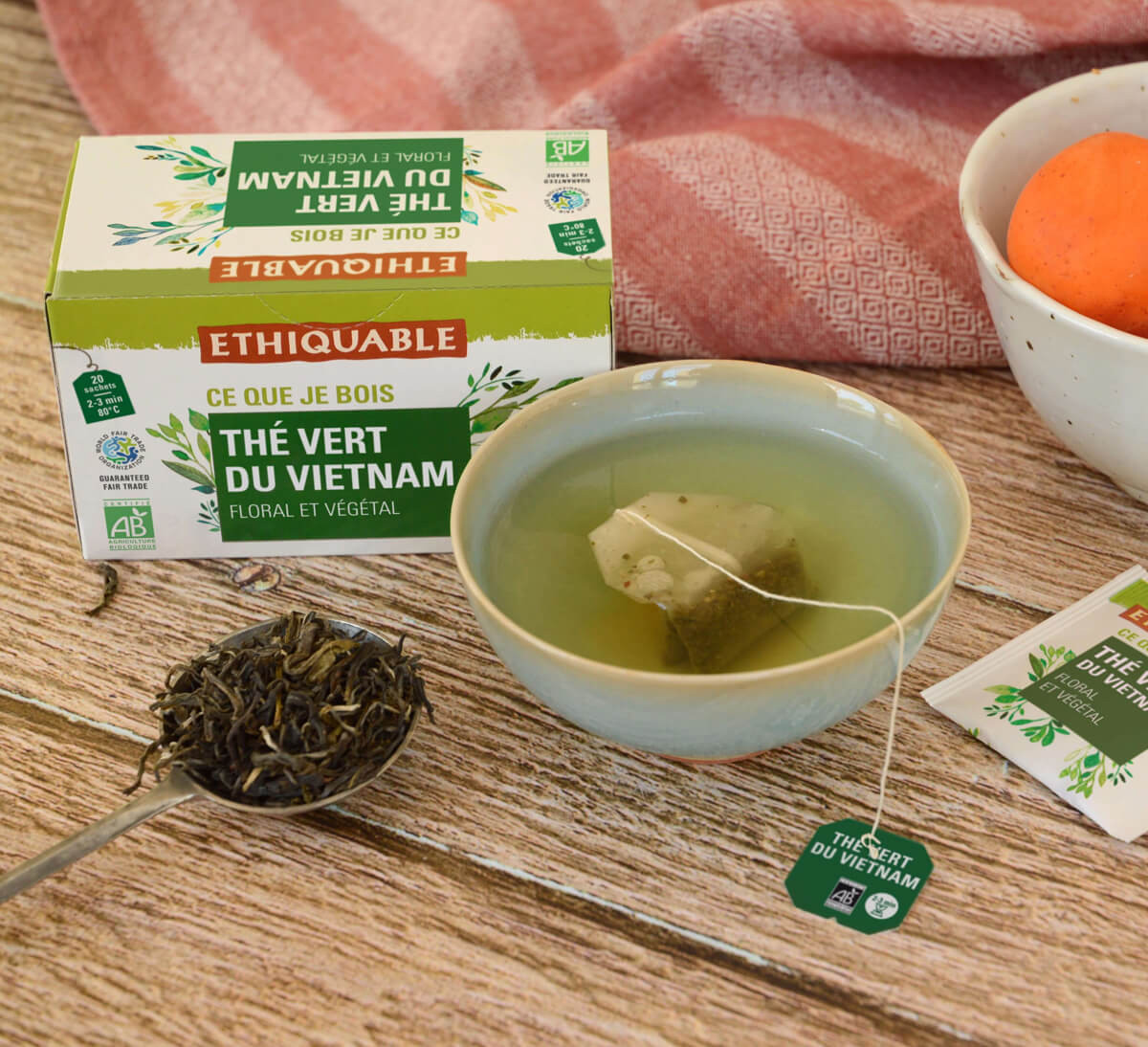 Ethiquable - Thé vert bio du Vietnam en sachets issu du commerce équitable Ethiquable - Thé vert bio du Vietnam en sachets issu du commerce équitable