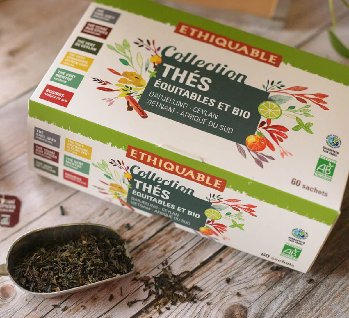 Coffret Thé vert, Thé blanc Bio équitable Touch Organic pas cher