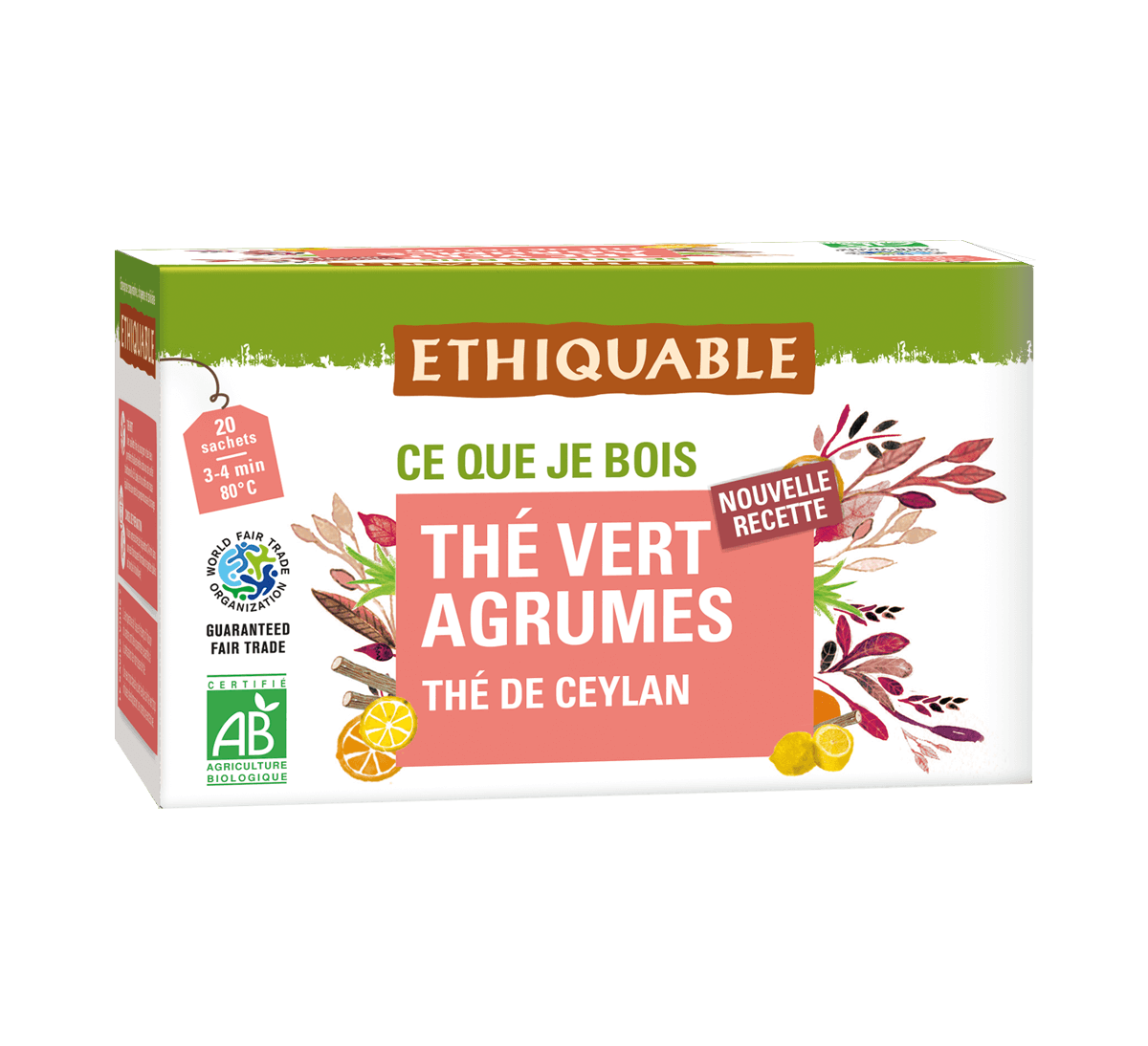 Ethiquable - Thé vert bio de Ceylan aux agrumes issu du commerce équitable