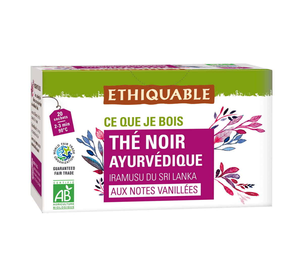 Ethiquable - Thé noir ayurvédique à l'Iramusu du Sri Lanka bio et issu du commerce équitable