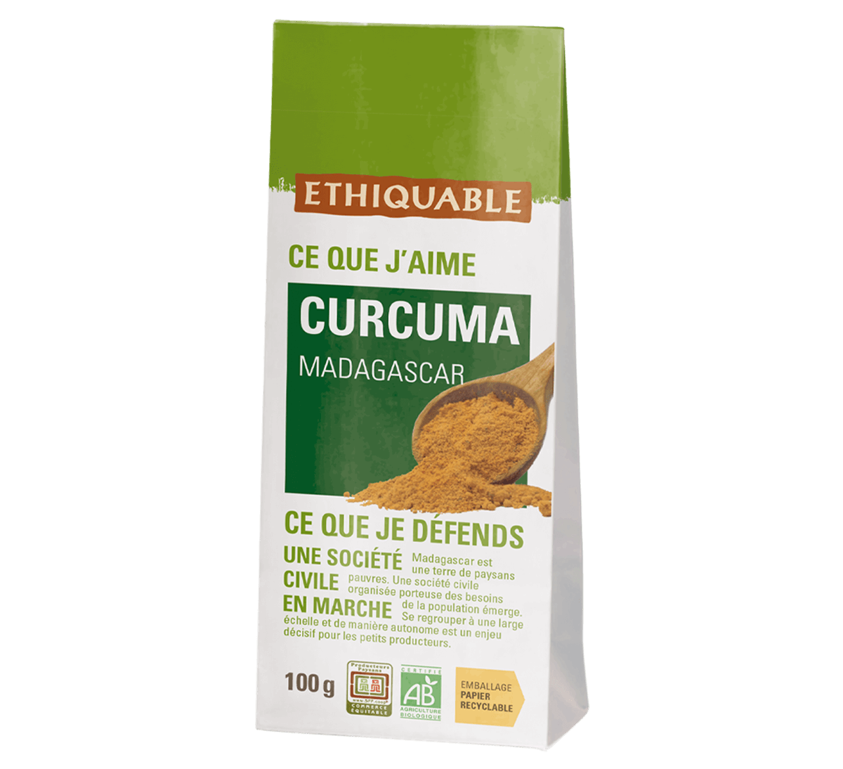 Ethiquable - recharge pour curcuma bio de Madagascar issu du commerce équitable