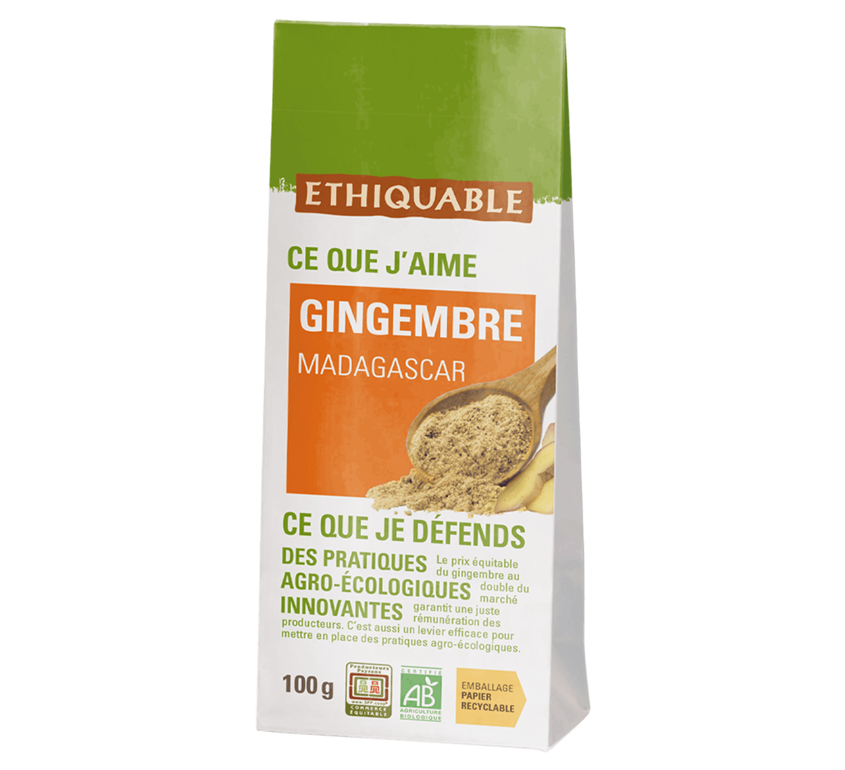 Ethiquable - recharge de gingembre bio de Madagascar issu du Commerce équitable