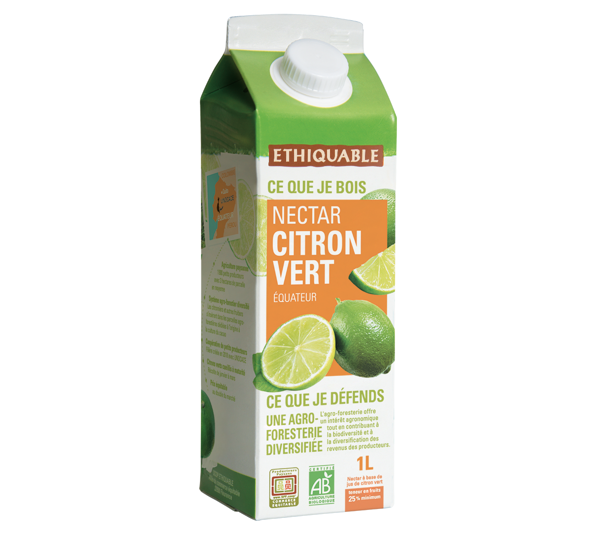 Nectar de citron vert bio et issu du commerce équitable d'Equateur