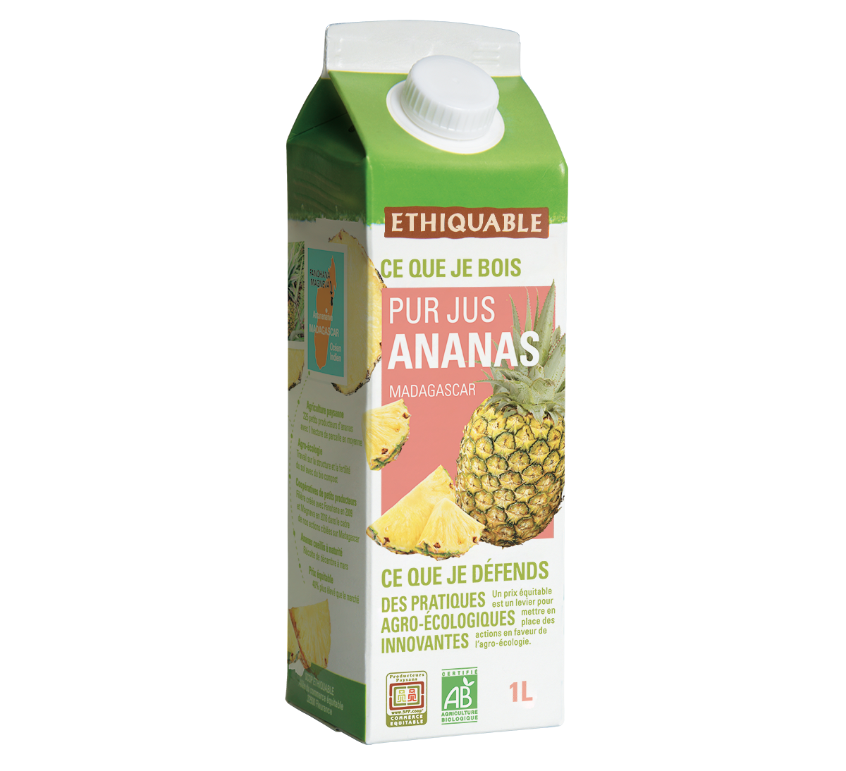 Pur jus ananas bio et issu du commerce équitable de Madagascar