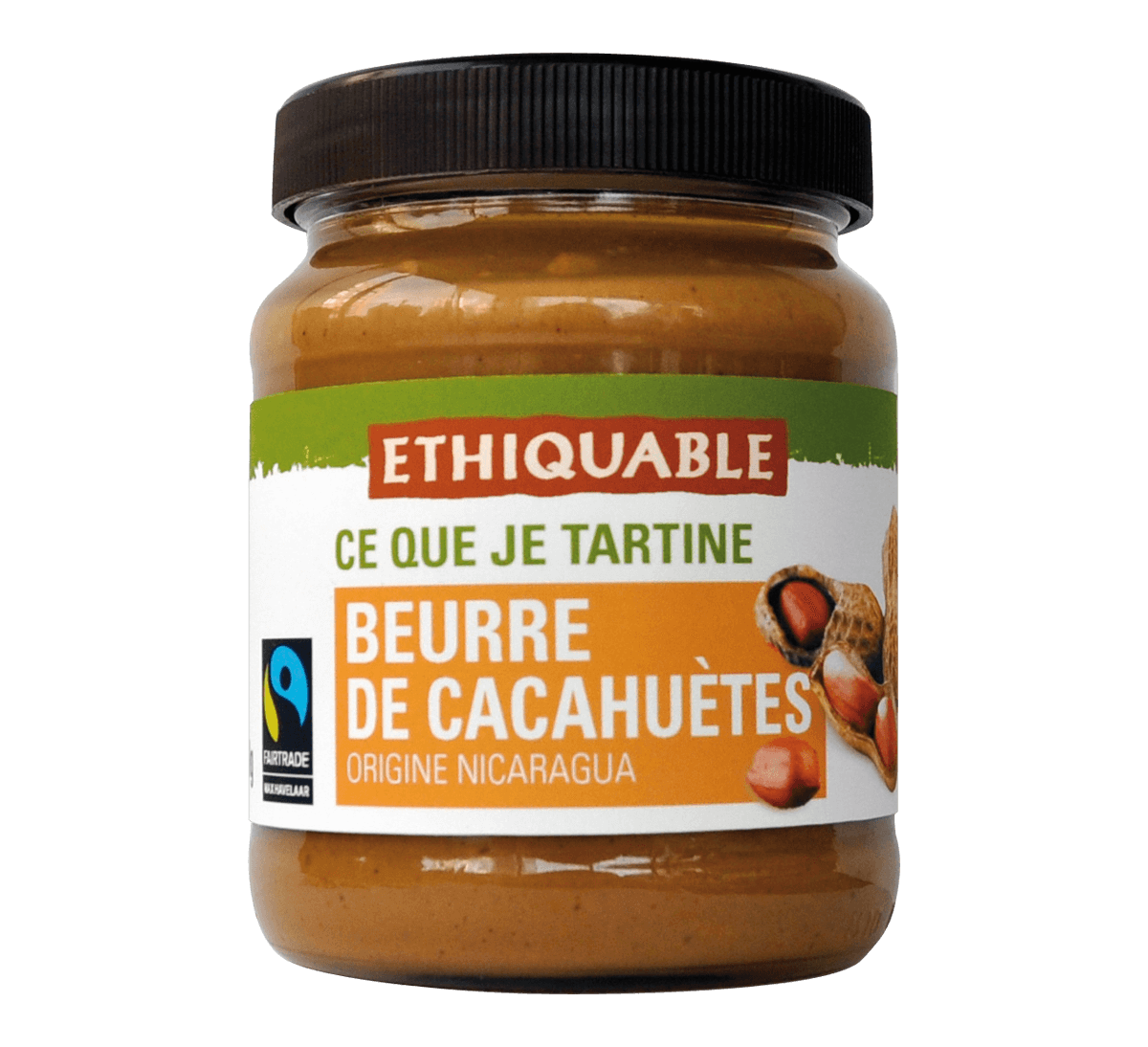 Ethiquable- Beurre de cacahuètes issu du commerce équitable au Nicaragua. Sans sucre ajouté