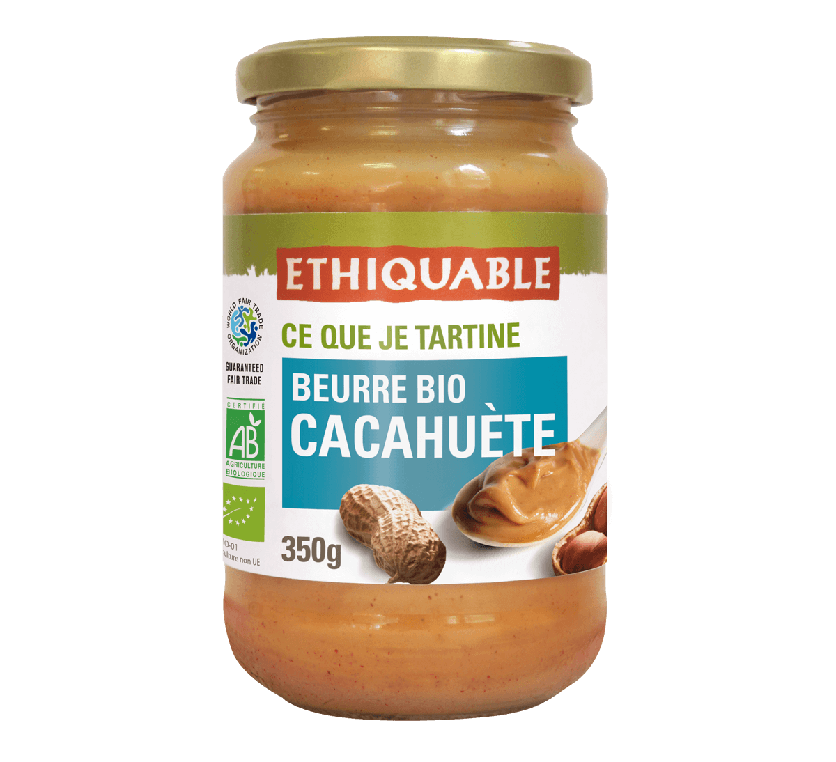 Ethiquable - Beurre de cacahuète bio sans sel et sans sucre