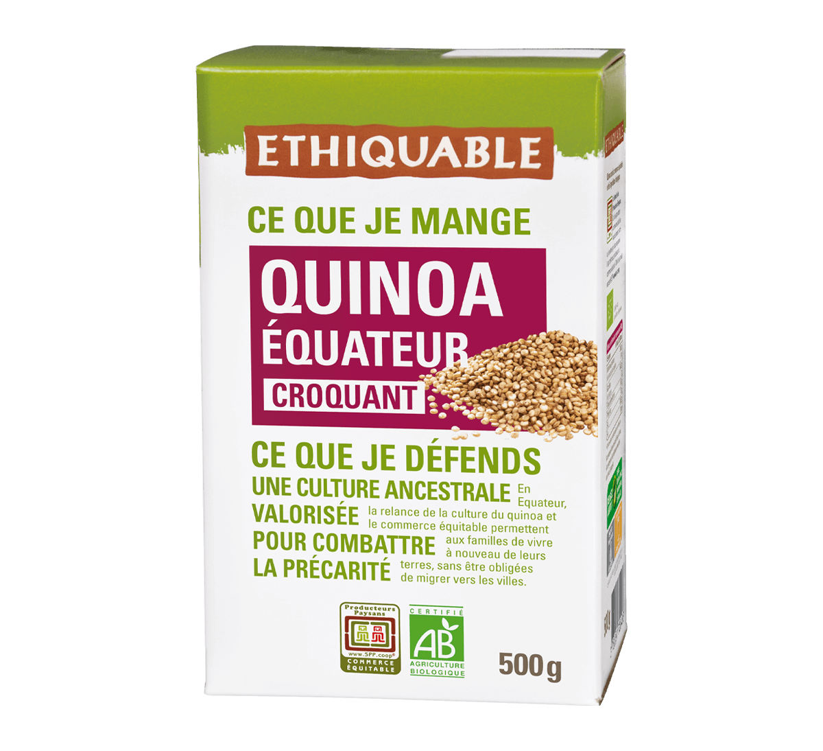 Ethiquable - Quinoa bio croquant issu du commerce équitable en Equateur