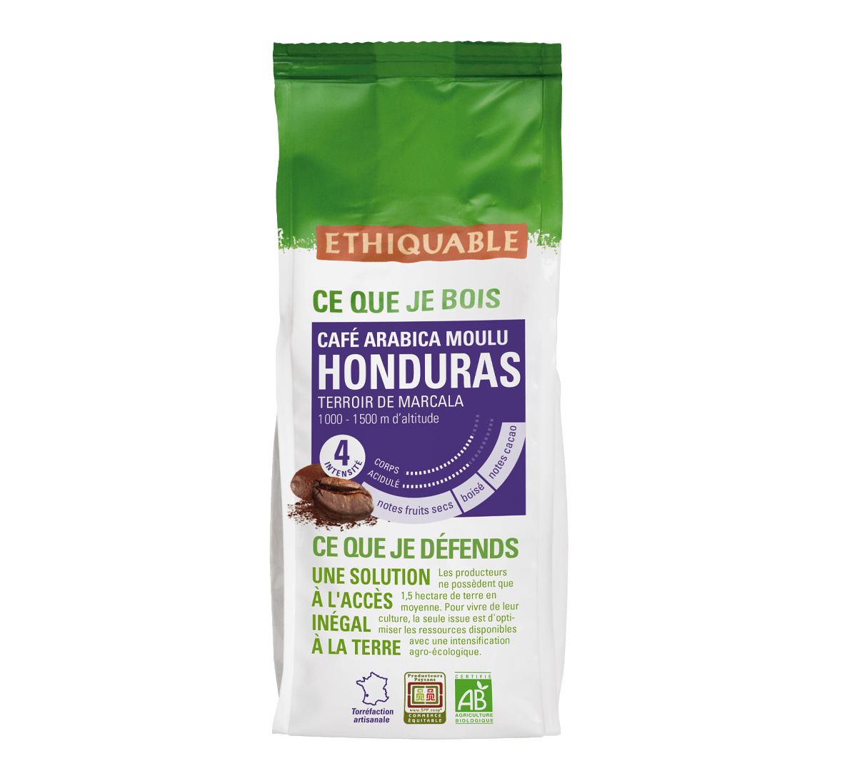 Ethiquable - Café arabica bio et équitable du Honduras , format 250g