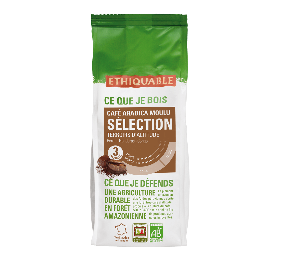 Ethiquable - Mélange café sélection de purs arabicas d'altitude bio et issus du commerce équitable