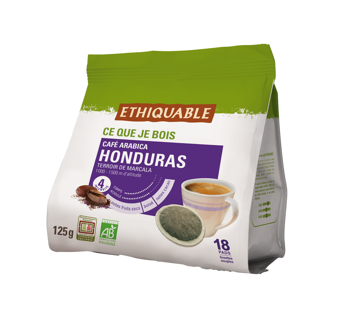 Dosettes café arabica du Honduras bio et issu du commerce équitable
