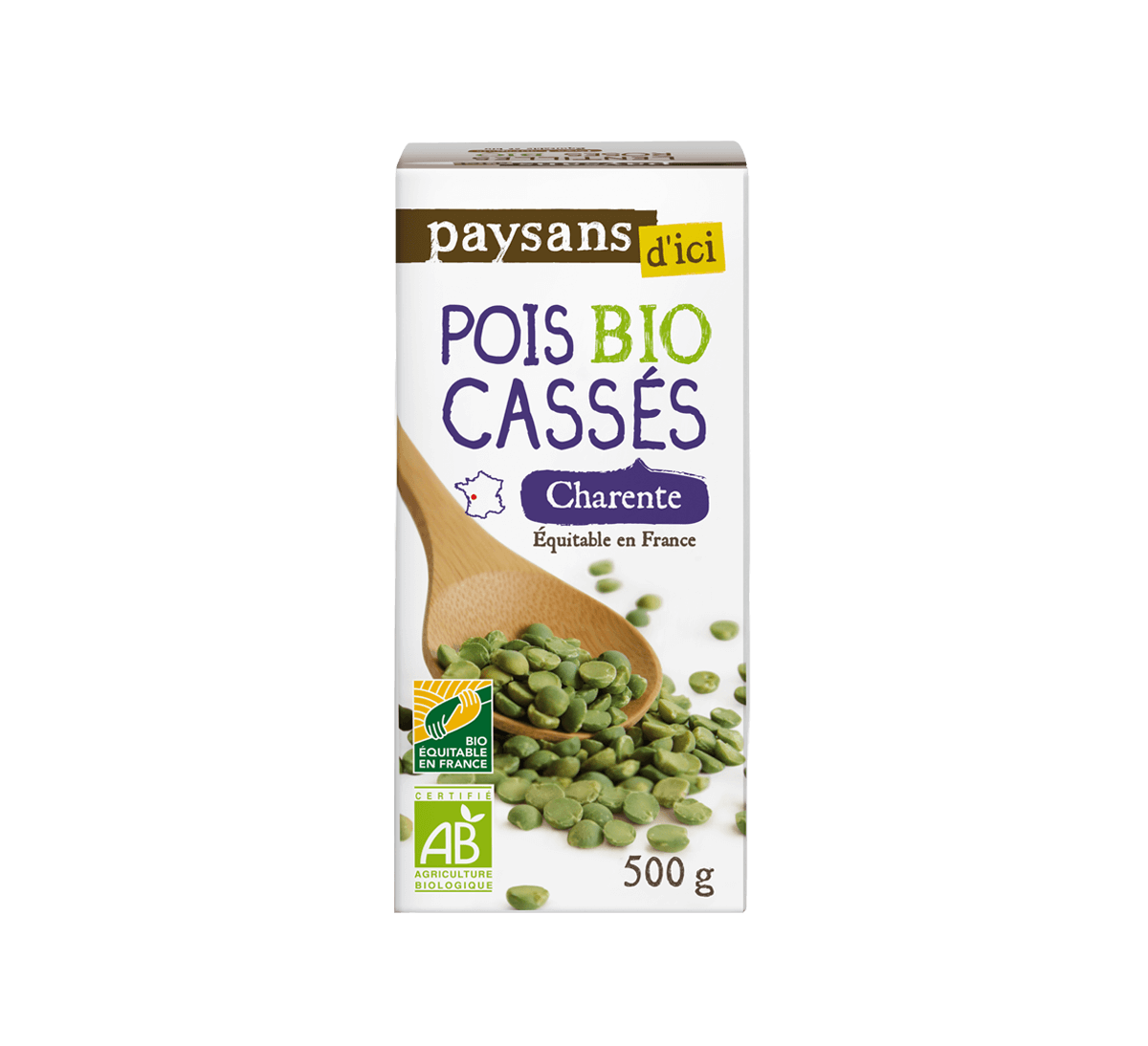 Paysans d'ici - Pois cassés bio de Charente issus de Commerce Equitable