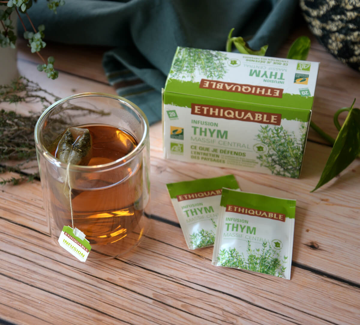 Sachets de tisane de thym sauvage équitable et bio du Massif Central Sachets de tisane de thym sauvage équitable et bio du Massif Central