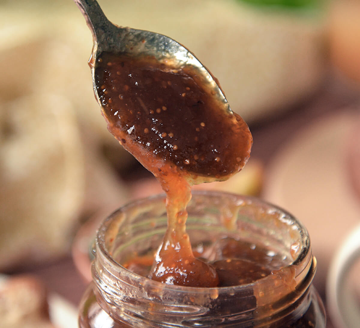 Texture de la confiture extra de figue du Roussillon bio et équitable