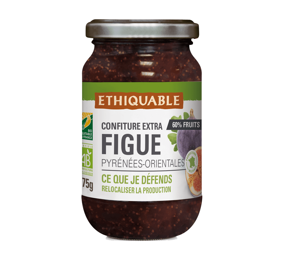 Confiture extra de figue du Roussillon issu de l'agriculture biologique et du commerce équitable
