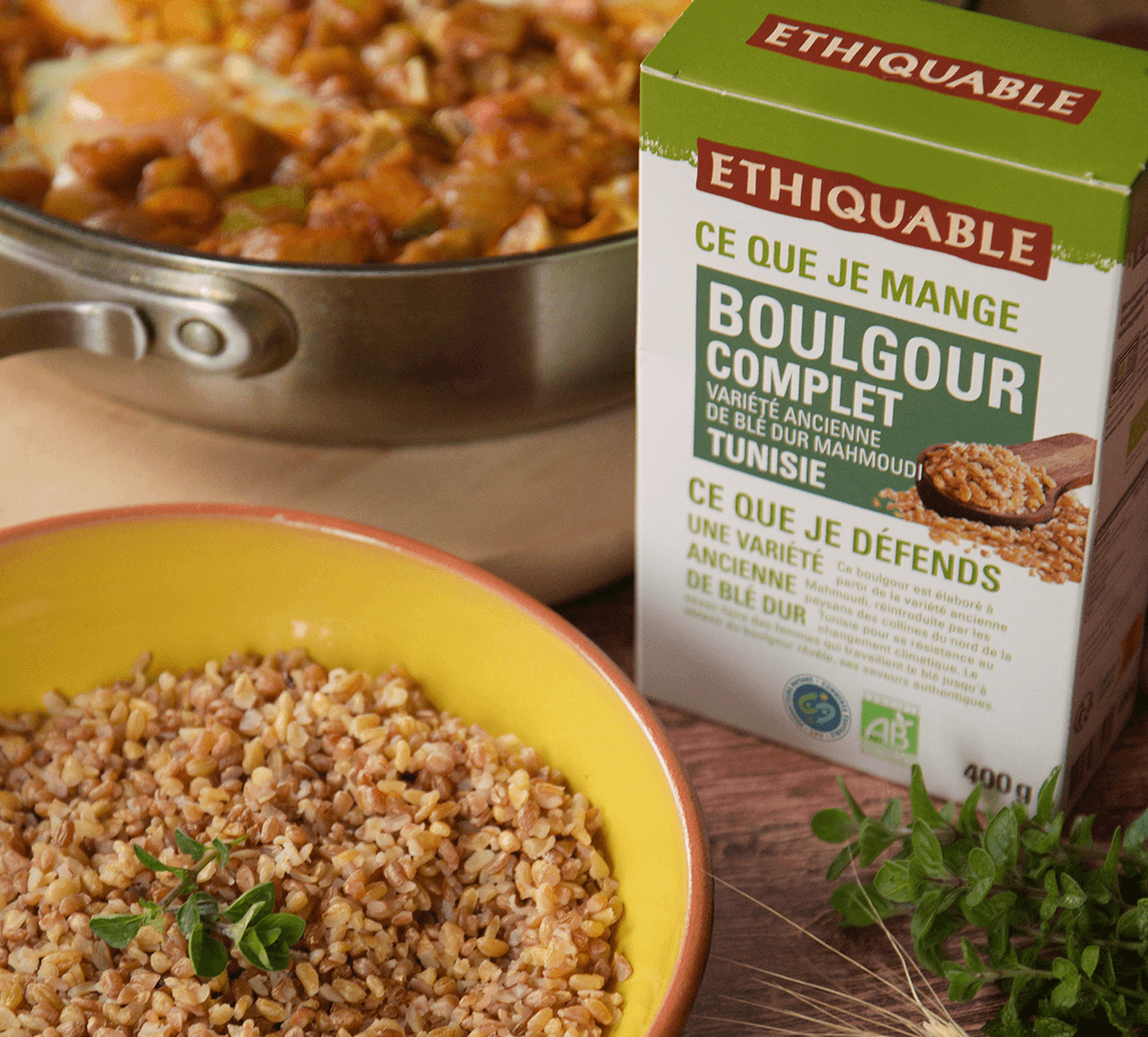 Boulgour complet blé ancien bio et issu du Commerce équitable ethiquable
