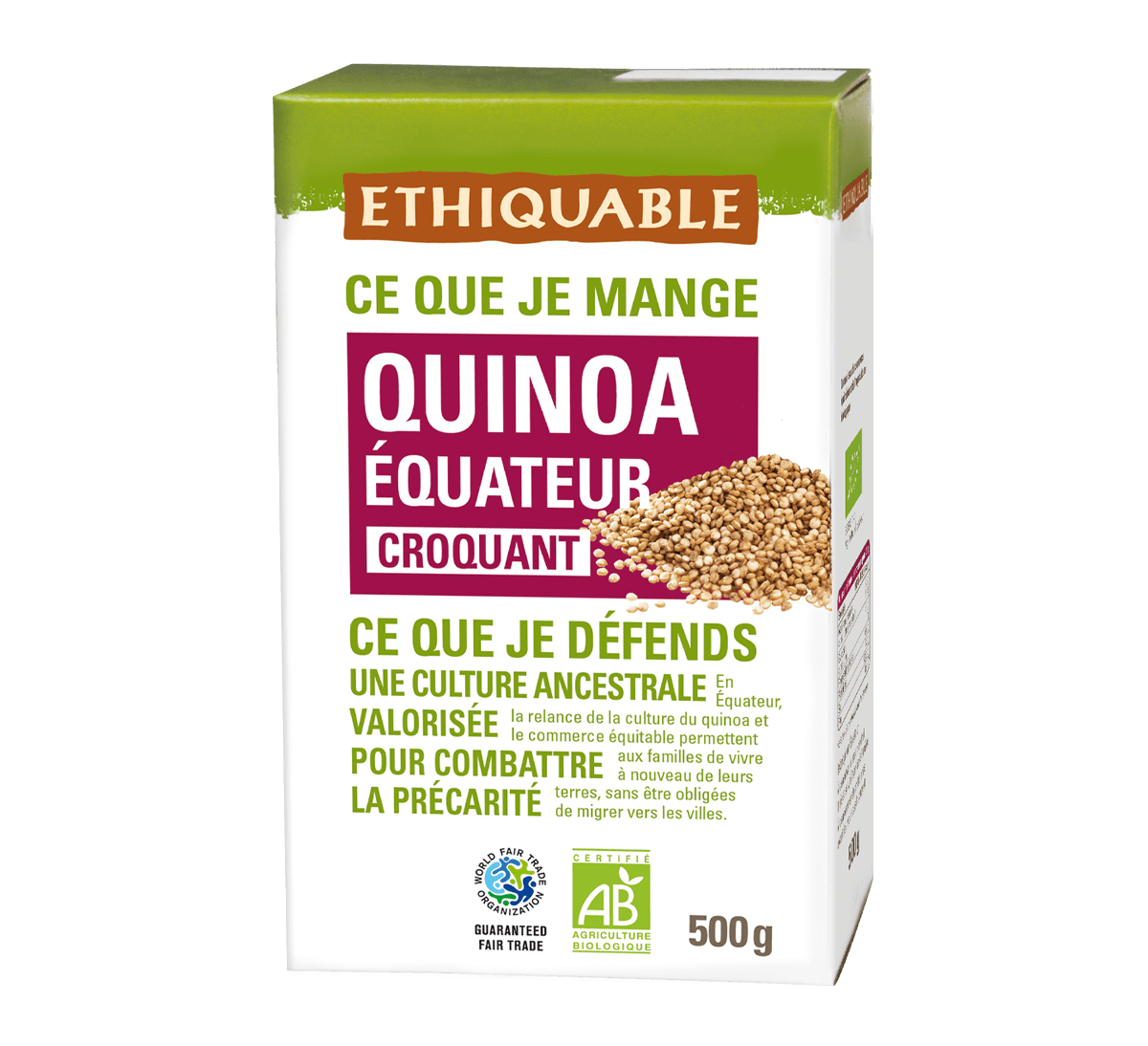 Ethiquable - Quinoa bio croquant issu du commerce équitable en Equateur Ethiquable - Quinoa bio croquant issu du commerce équitable en Equateur
