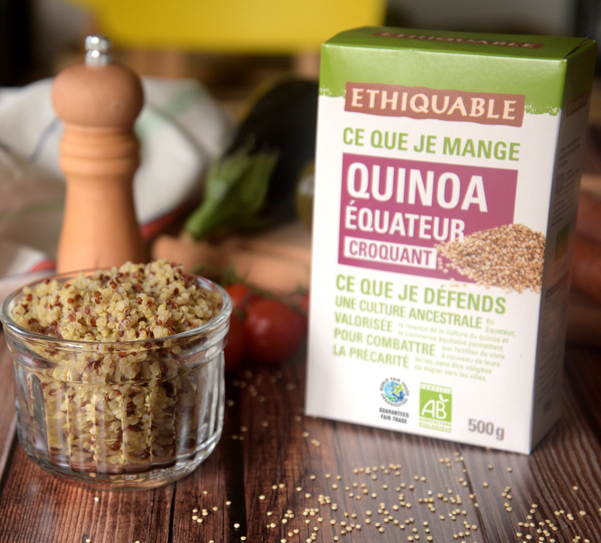 Ethiquable - Paquet de quinoa bio croquant issu du commerce équitable en Equateur Ethiquable - Paquet de quinoa bio croquant issu du commerce équitable en Equateur