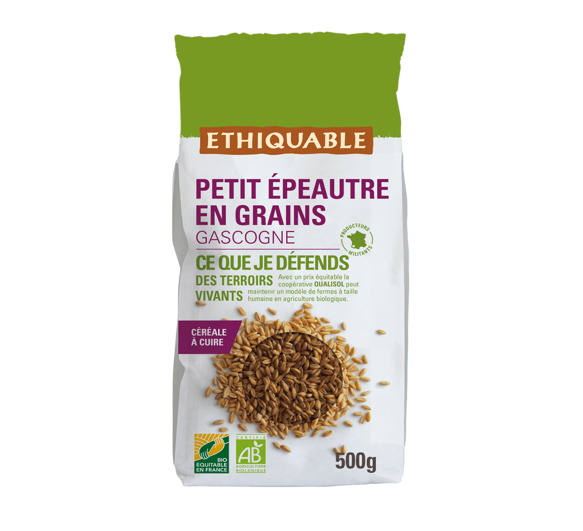 Petit épeautre bio en grains de Gascogne issu du commerce équitable - Ethiquable