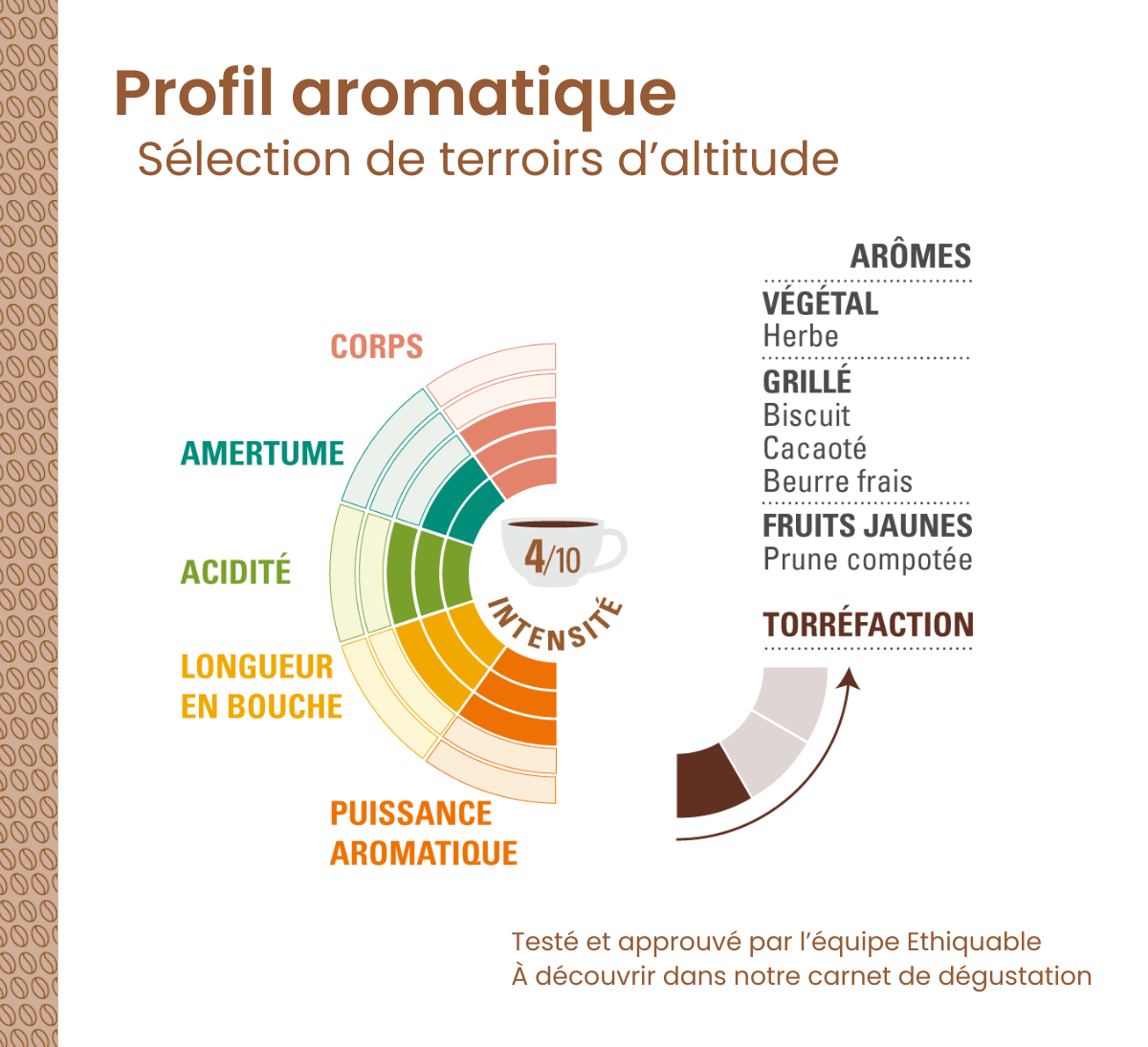 Profil aromatique du mélange café sélection de purs arabicas d'altitude bio et issus du commerce équitable - Ethiquable Profil aromatique du mélange café sélection de purs arabicas d'altitude bio et issus du commerce équitable - Ethiquable
