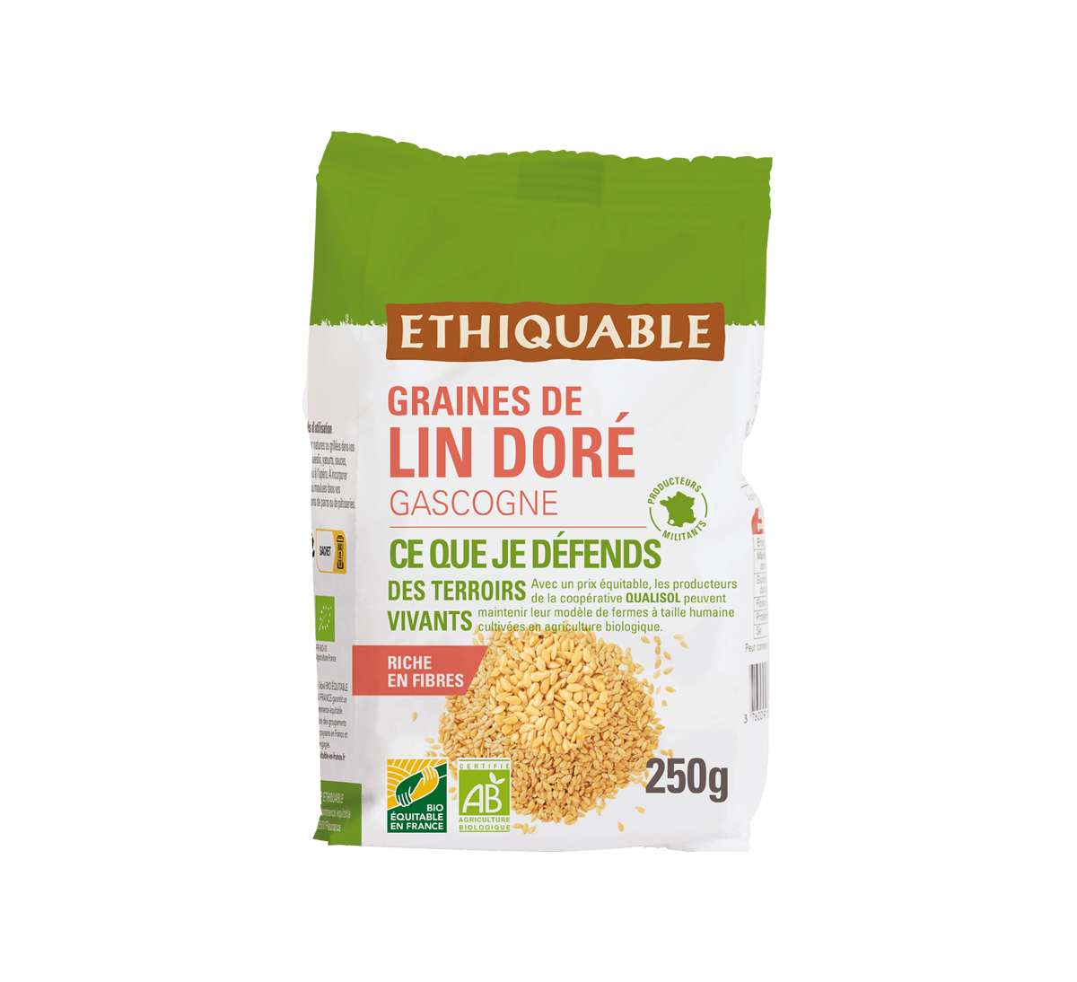 Graines de lin doré Ethiquable bio de Gascogne issues du commerce équitable