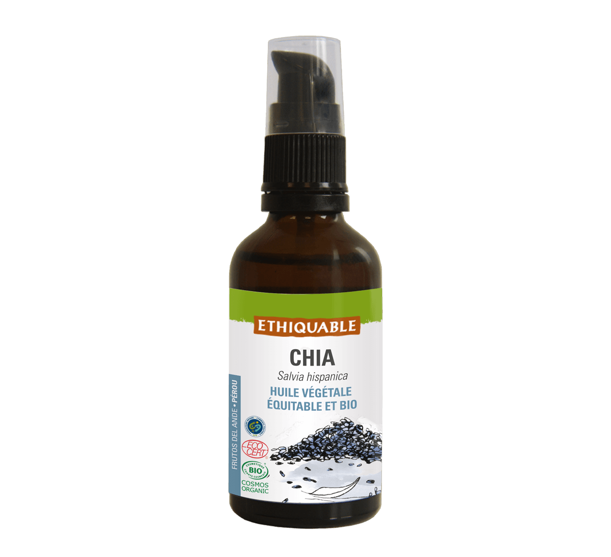 Huile végétale de Chia bio du Pérou issue du Commerce Equitable - Ethiquable