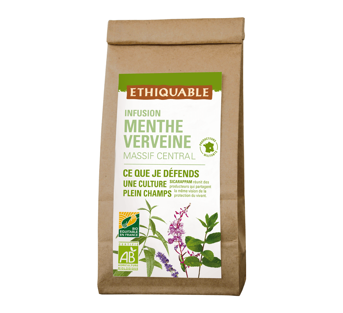 Infusion menthe & verveine vrac du Massif Centrale bio et équitable - Ethiquable