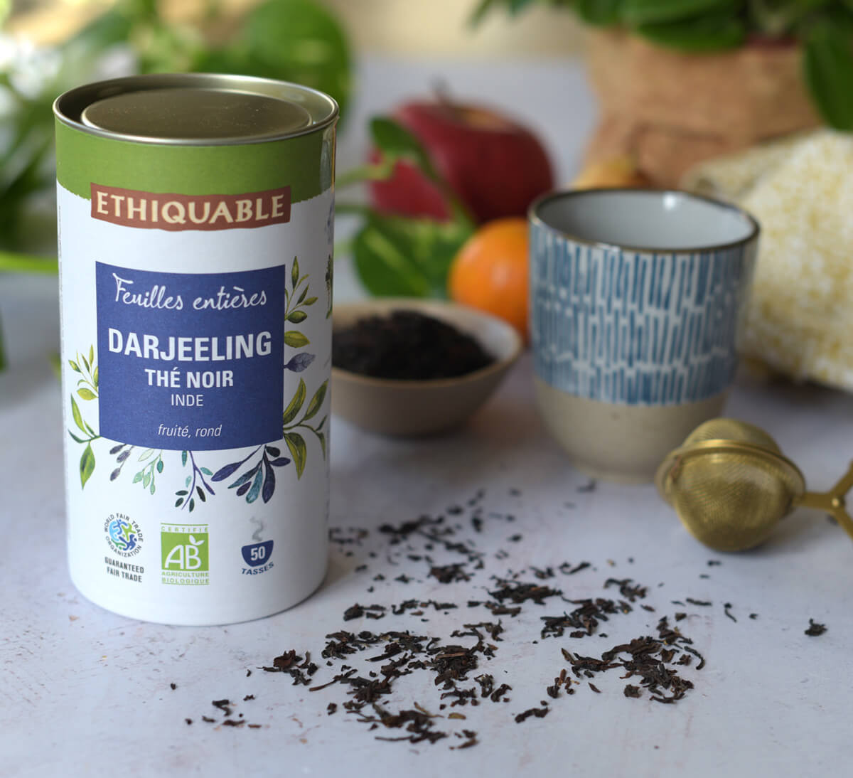 Boîte de thé noir bio en vrac du Darjeeling issu du commerce équitable en Inde - Ethiquable